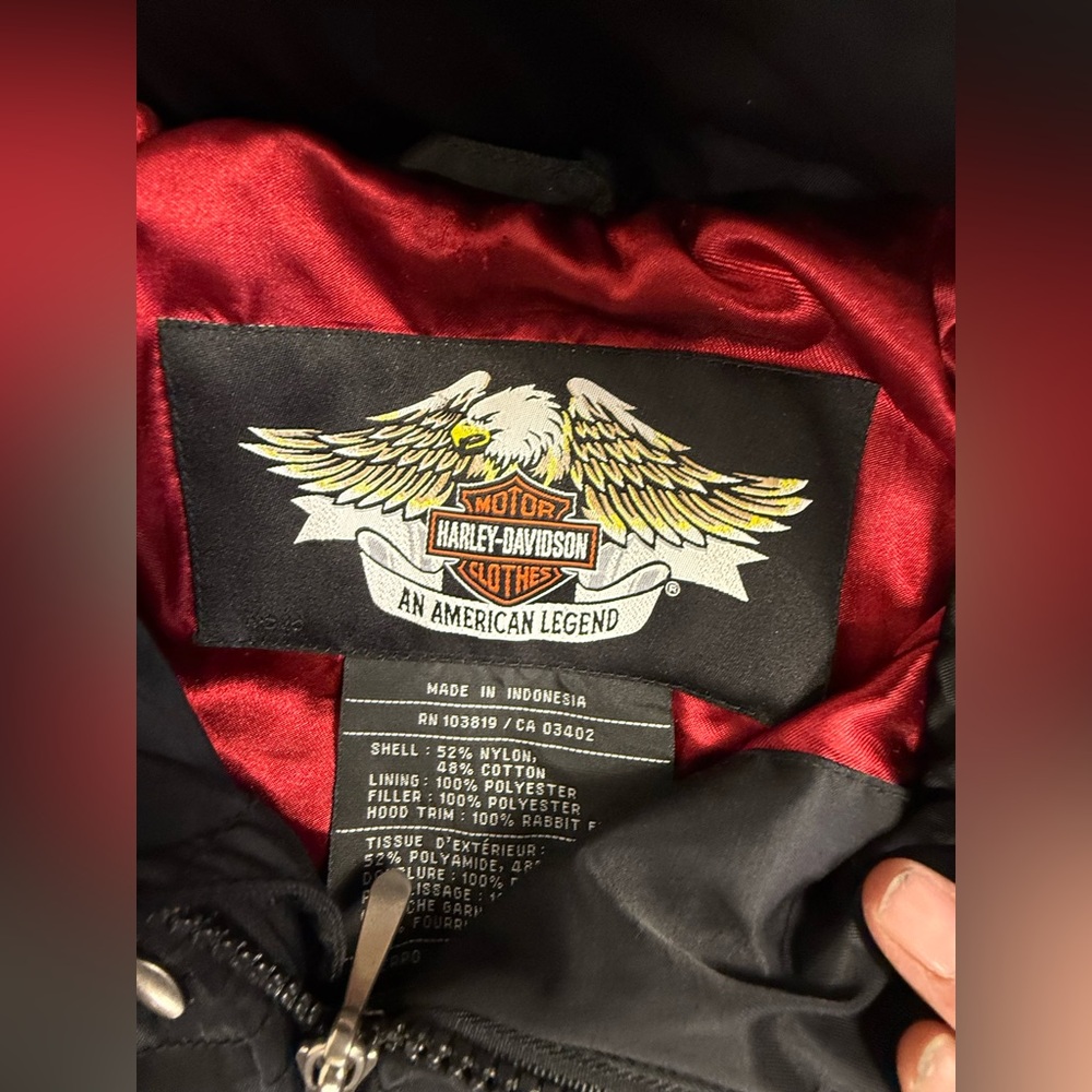 Harley-Davidson Coat size Small Women’s Black Hooded Jacket Size S - Picture 5 of 14
